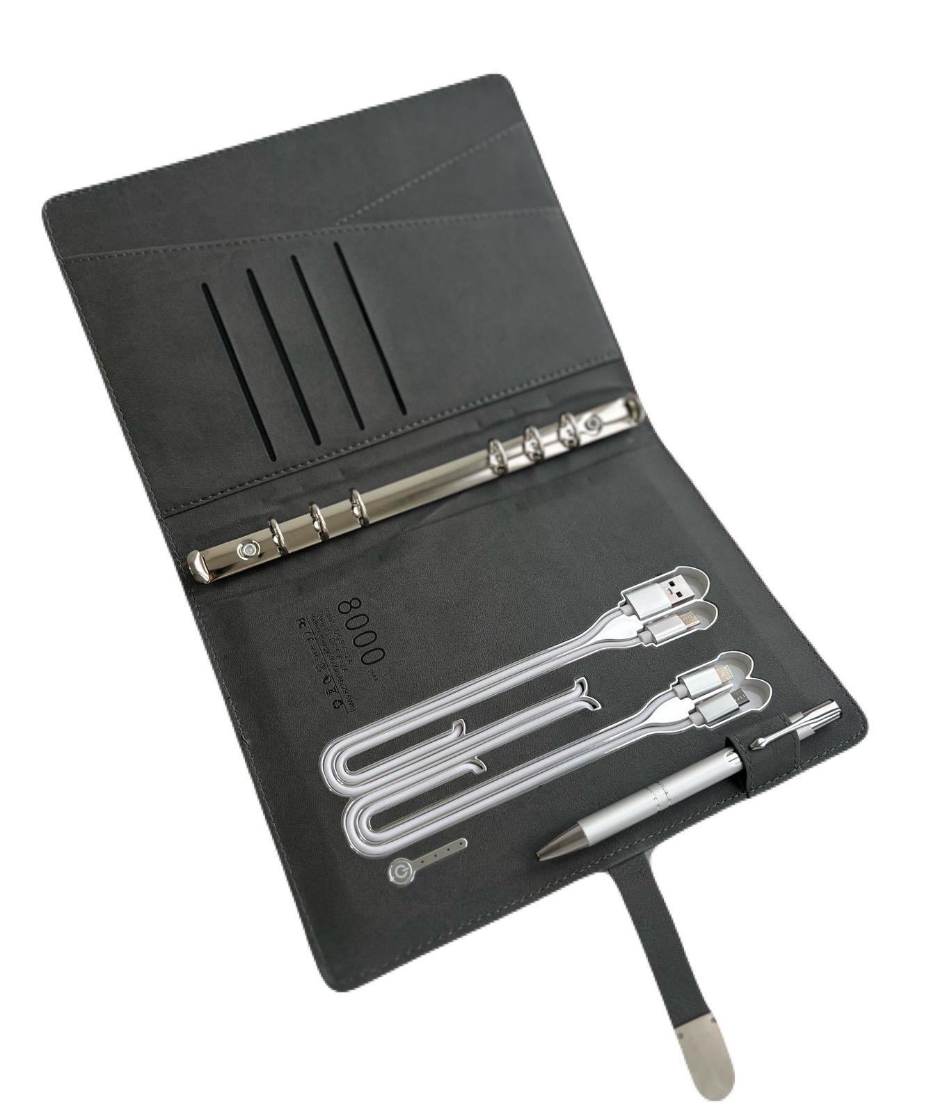 Блокнот-ежедневник AB tech Colorful c беспроводной зарядкой/Power Bank и USB flash 16 Gb Серый - фото 4 Блокнот-ежедневник AB tech Colorful c беспроводной зарядкой/Power Bank и USB flash 16 Gb Серый - фото 4