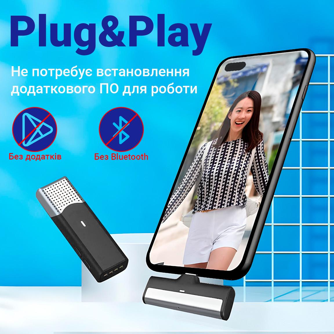 Микрофон беспроводной петличный Savetek P35 Type-C для Android смартфонов/ноутбуков/планшетов с зарядным кейсом до 20 м - фото 5