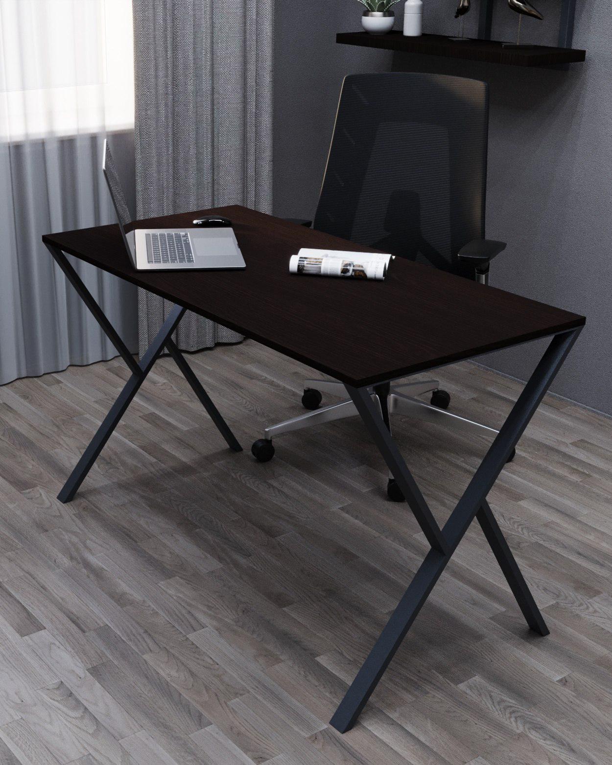 Стол письменный лофт Серия 16 металлический профиль 50х25 мм 1200х600х16 мм Дуб венге (21808249)