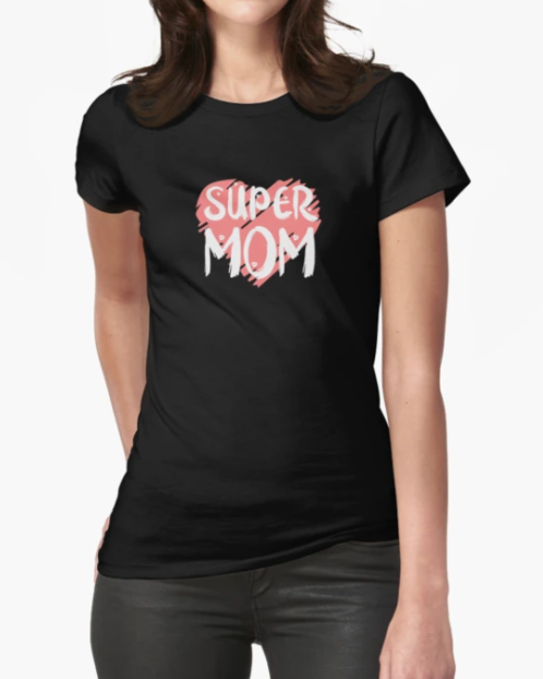 Футболка Женская Stedman с принтом Super mom M Черный