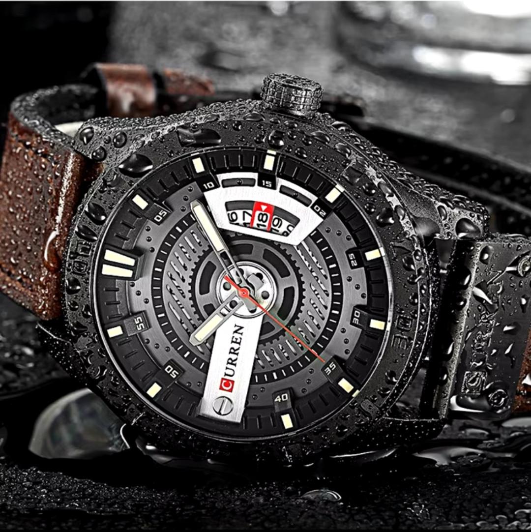 Годинник чоловічий кварцовий Curren Skeleton класичний зі шкіряним ремінцем Чорний - фото 2 Годинник чоловічий кварцовий Curren Skeleton класичний зі шкіряним ремінцем Чорний - фото 2