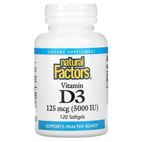 Витамин D Natural Factors Vitamin D3 5,000 IU 120 Softgels (NFS-01056)