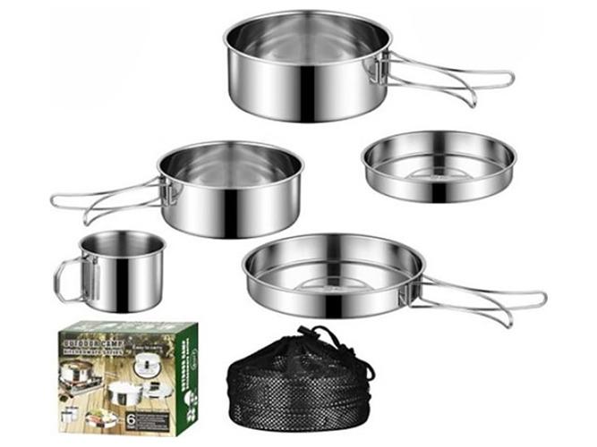 Набор посуды туристический SS 6 250-970 мл (R93602) - фото 2 Набор посуды туристический SS 6 250-970 мл (R93602) - фото 2