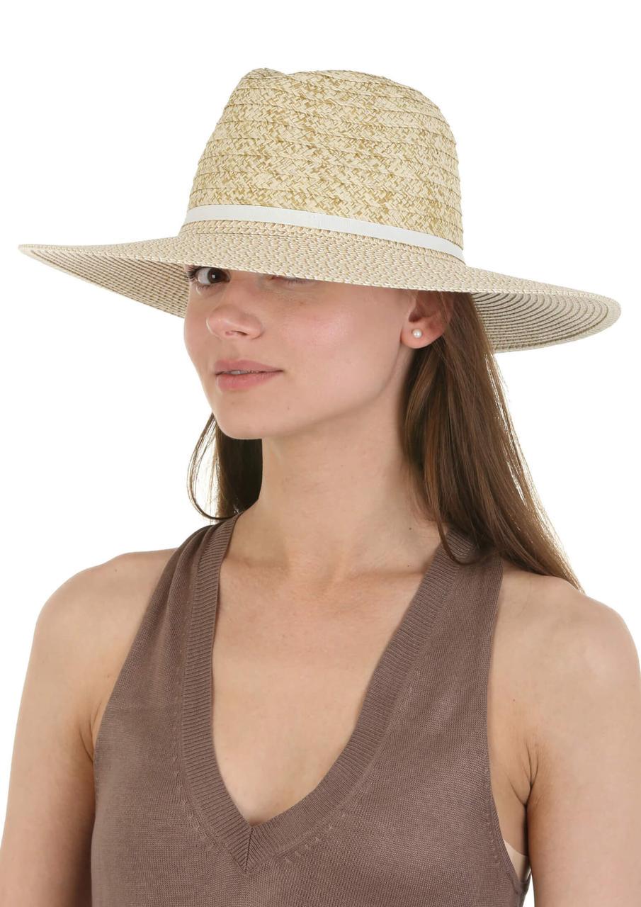 Капелюх федора з великими полями жіночий Бежевий (2215224511)