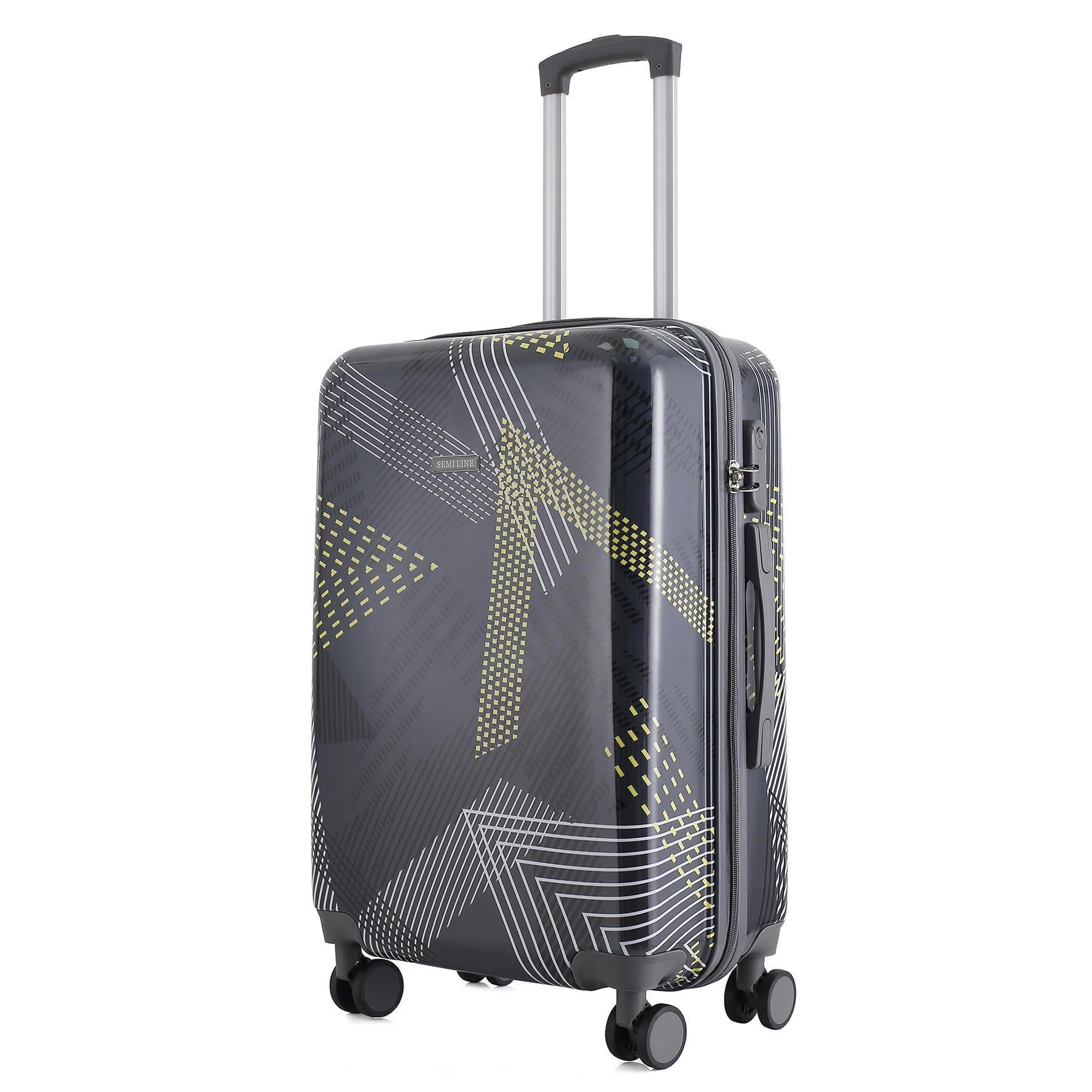 Чемодан средний SEMI LINE 24" Polycarbonate/ABS-Plastic M Black Pattern (T5651-2)