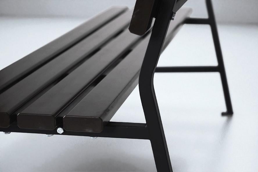 Лавка пластиковая ТЕБИ ШО для дачи/сада и парка 1504х822х707 мм Графитово-черный - фото 6