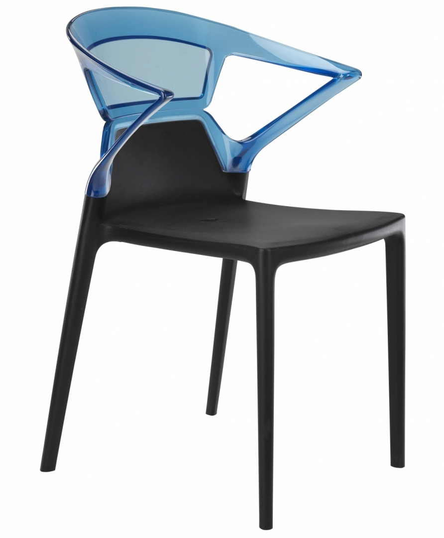 Стул Litolan Papatya Ego-K Черное сидение Прозрачно-синий (DR002021)