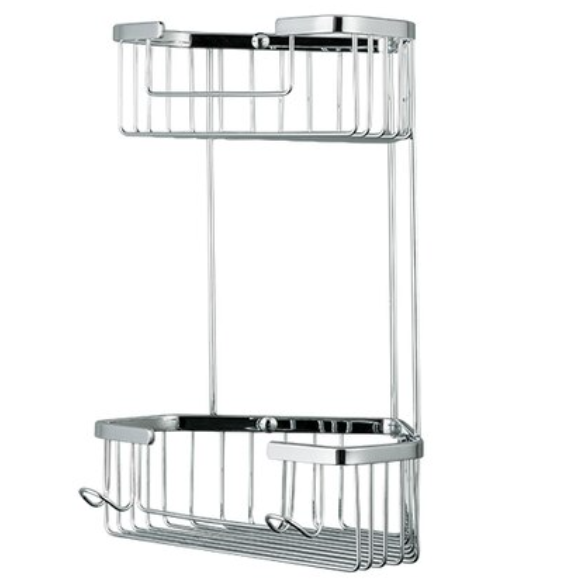 Полиця настінна металева Frap F351-1 2-ох ярусна кутова Хром (126759) Полиця настінна металева Frap F351-1 2-ох ярусна кутова Хром (126759)