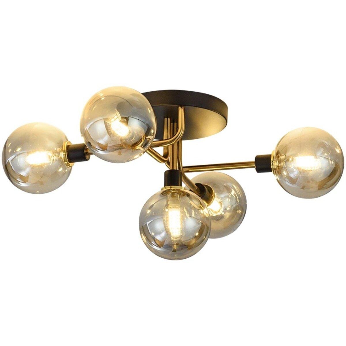 Люстра потолочная Lighthouse SRS-19460/5 Черный/Золотой/Дымчатый