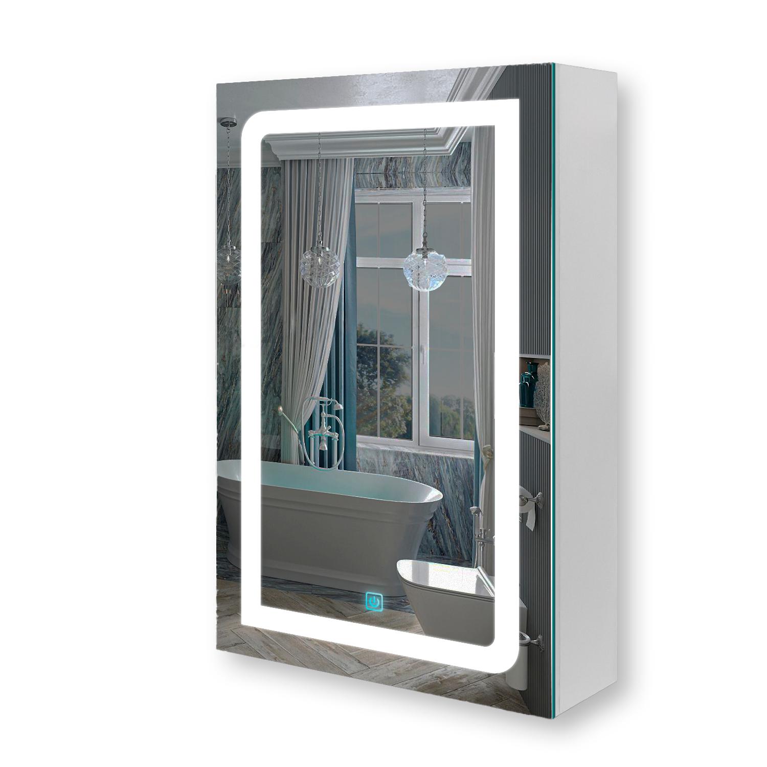 Зеркальный шкаф Premium G17-50 с LED-подсветкой и сенсорной кнопкой