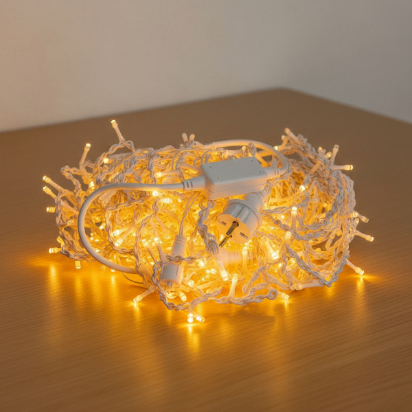 Гирлянда сетевая Бахрома уличная 25 м 405 LED диодов от сети белый провод Желтый (25MWY) Гирлянда сетевая Бахрома уличная 25 м 405 LED диодов от сети белый провод Желтый (25MWY)