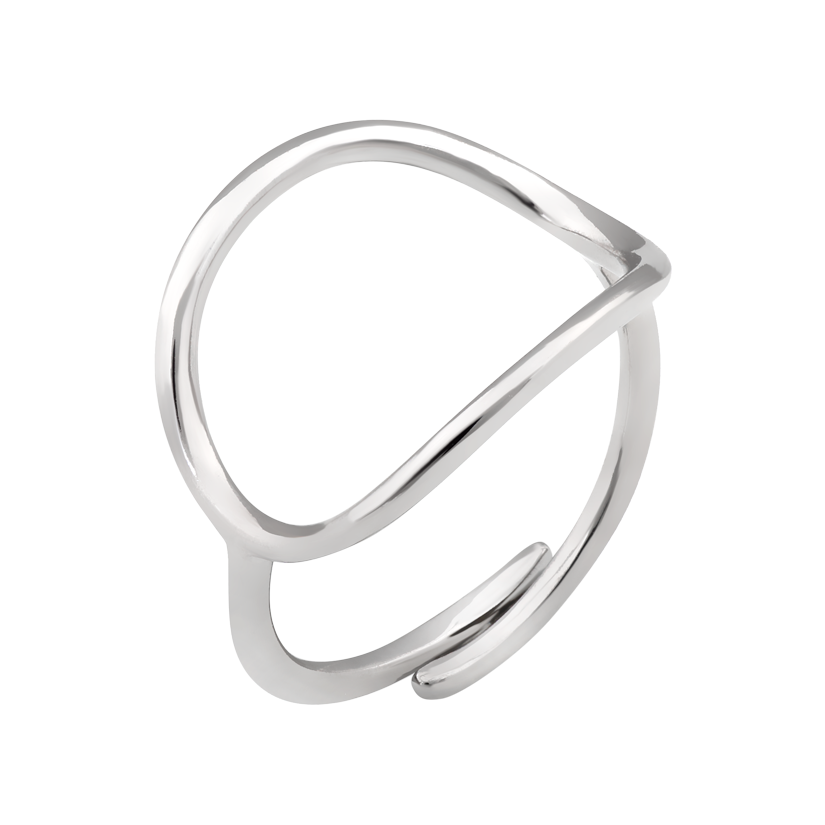Кольцо серебряное Сфера для фаланги в современном стиле без камней р. 18