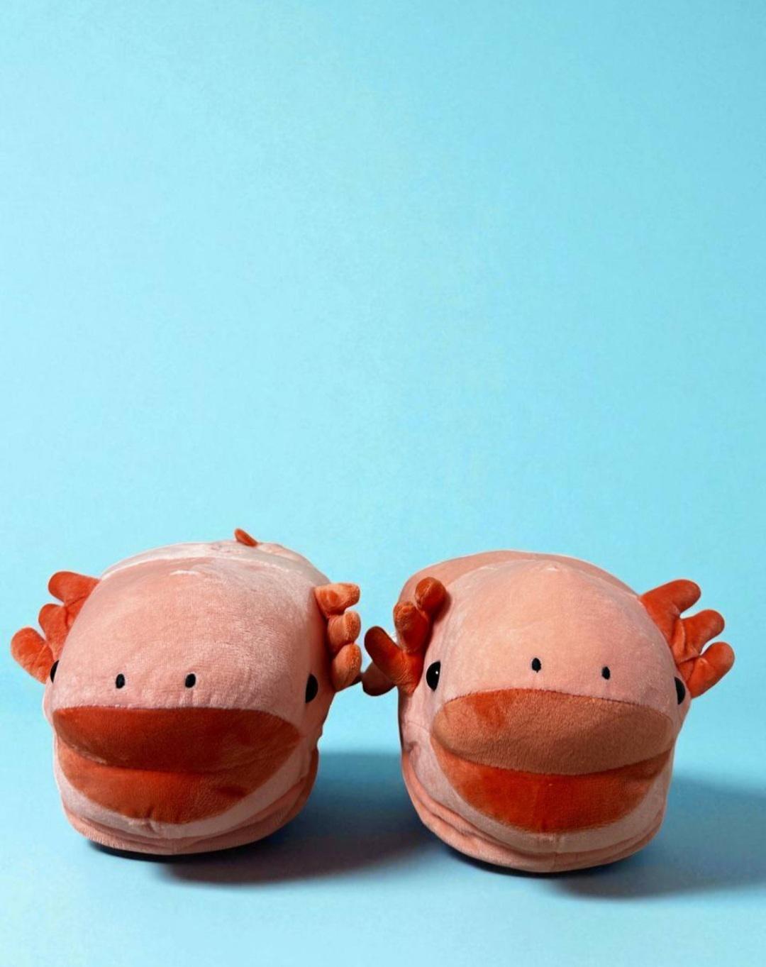 Капці домашні плюшеві Аксолотль аніме р. 32-39 Бежевий - фото 2