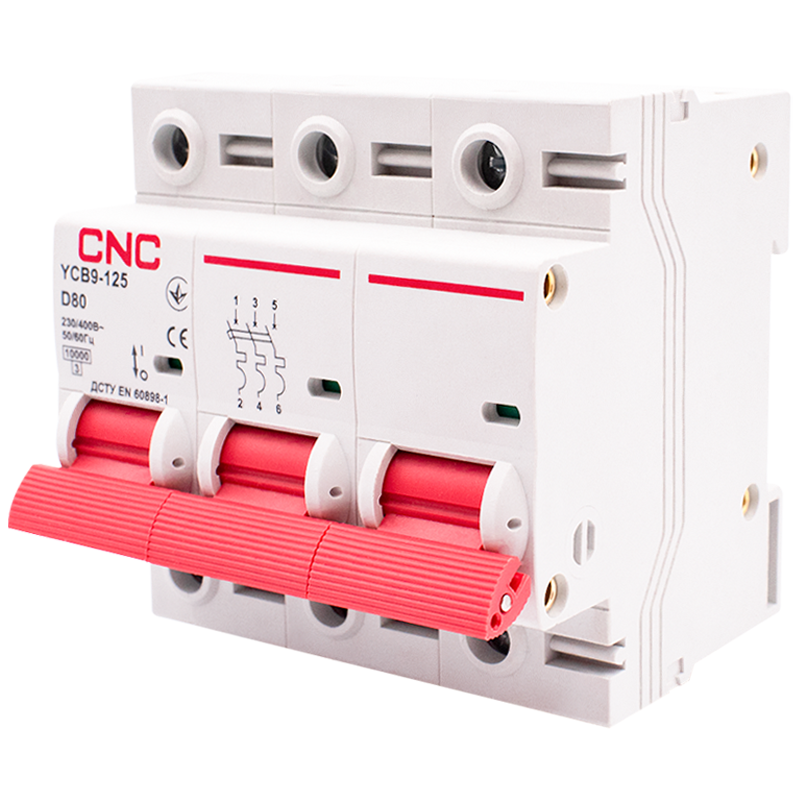 Автоматический выключатель CNC Electric YCB9-125 3P 80A 10kA D (Б00043945) Автоматический выключатель CNC Electric YCB9-125 3P 80A 10kA D (Б00043945)