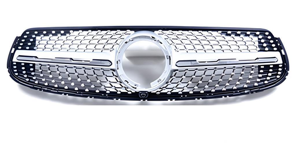 Решетка передняя Cixtai Diamond Silver без места под камеру для Mercedes GLC X253 abs-пластик (147809)