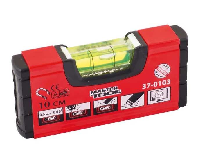 Уровень MasterTool 1 капсула 0,5 мм/м с магнитом 10 см (37-0103)