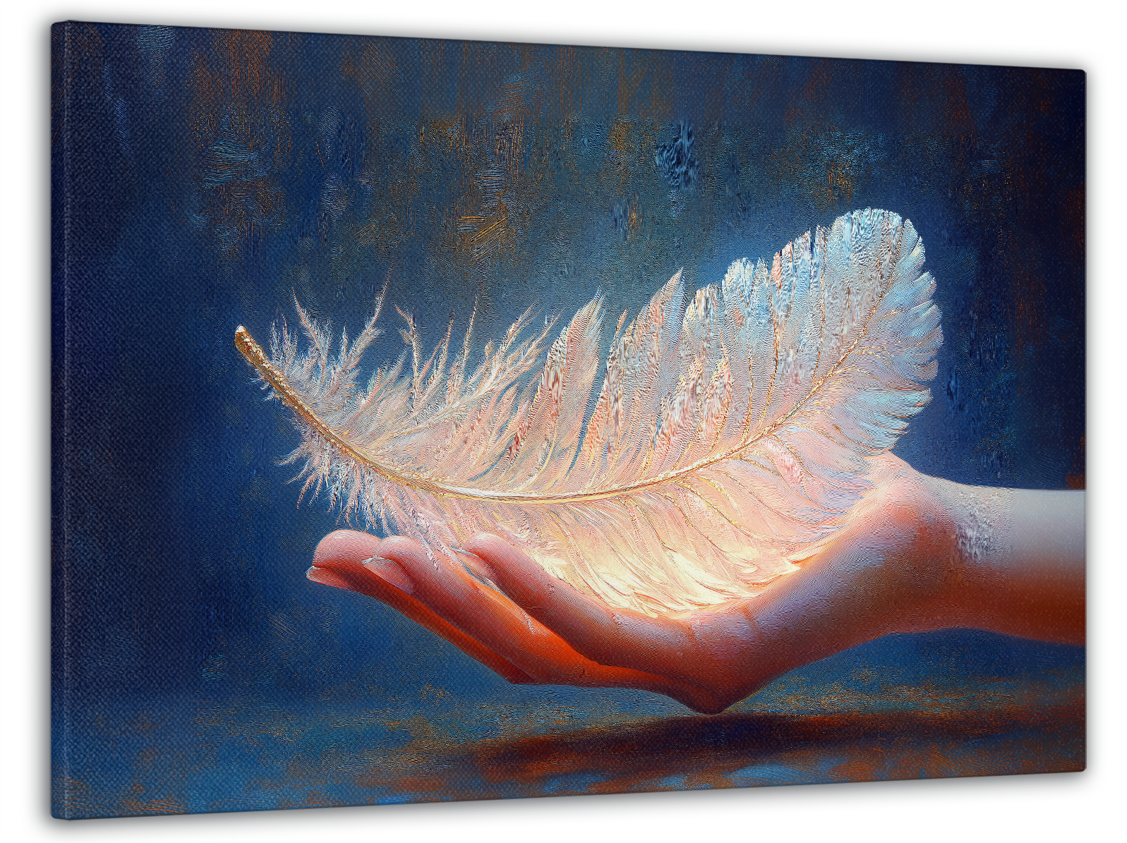 Картина на полотні Mako перо у долоні 60x100 см (MK10577)