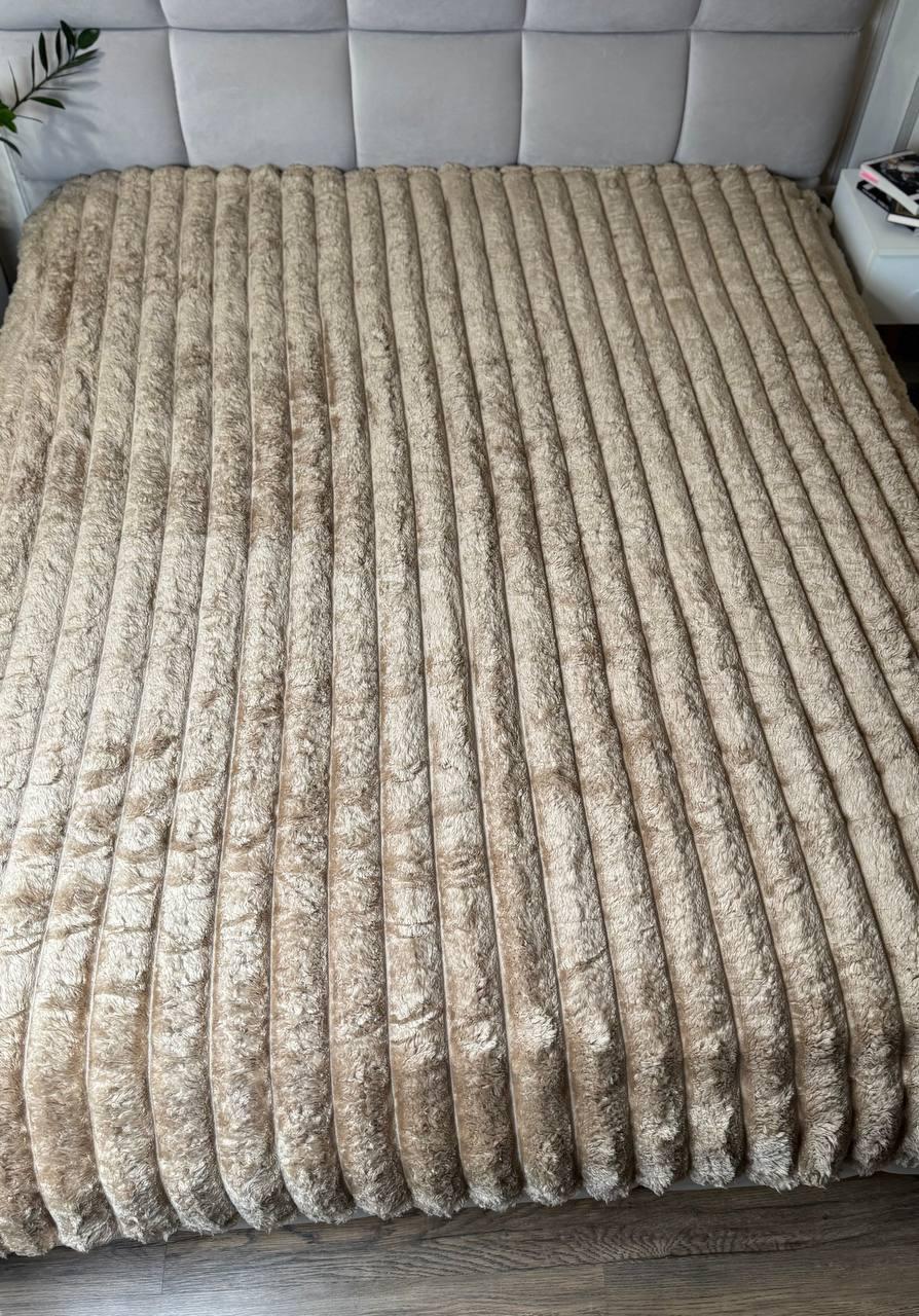 Плед пухнастий 200x230 см Коричневий (П4К-Am-sharp-002) - фото 1