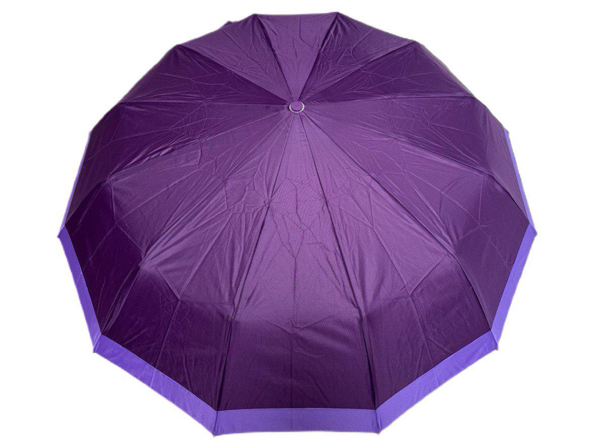 Парасолька автоматична жіноча Bellissimo 12 спиць 6 сегментів Фіолетовий з лавандовою облямівкою (654/4) - фото 2