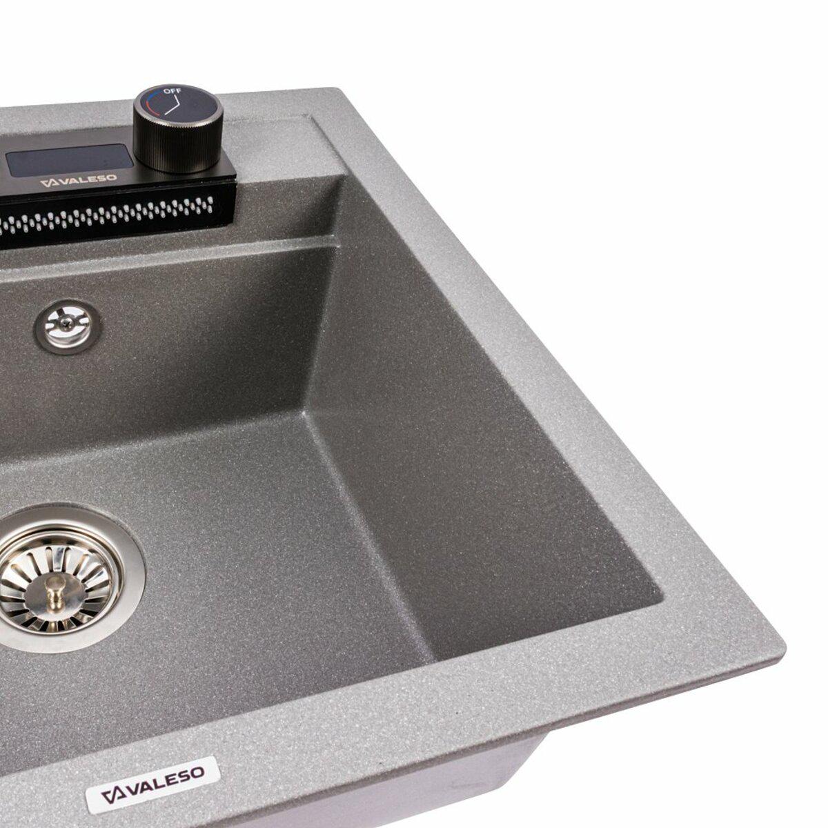 Мийка для кухні гранітна Valeso VIVA 5149 Сірий мусон матовий (033303) - фото 4 Мийка для кухні гранітна Valeso VIVA 5149 Сірий мусон матовий (033303) - фото 4