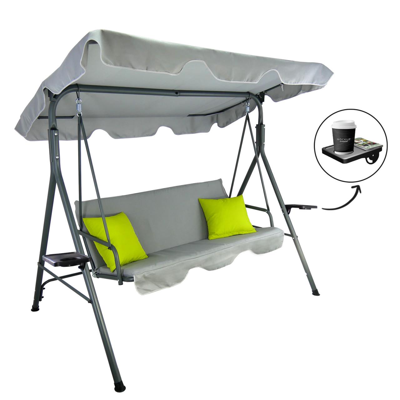 Качель садовая GardenLine 170х110х153 см Серый - фото 7 Качель садовая GardenLine 170х110х153 см Серый - фото 7