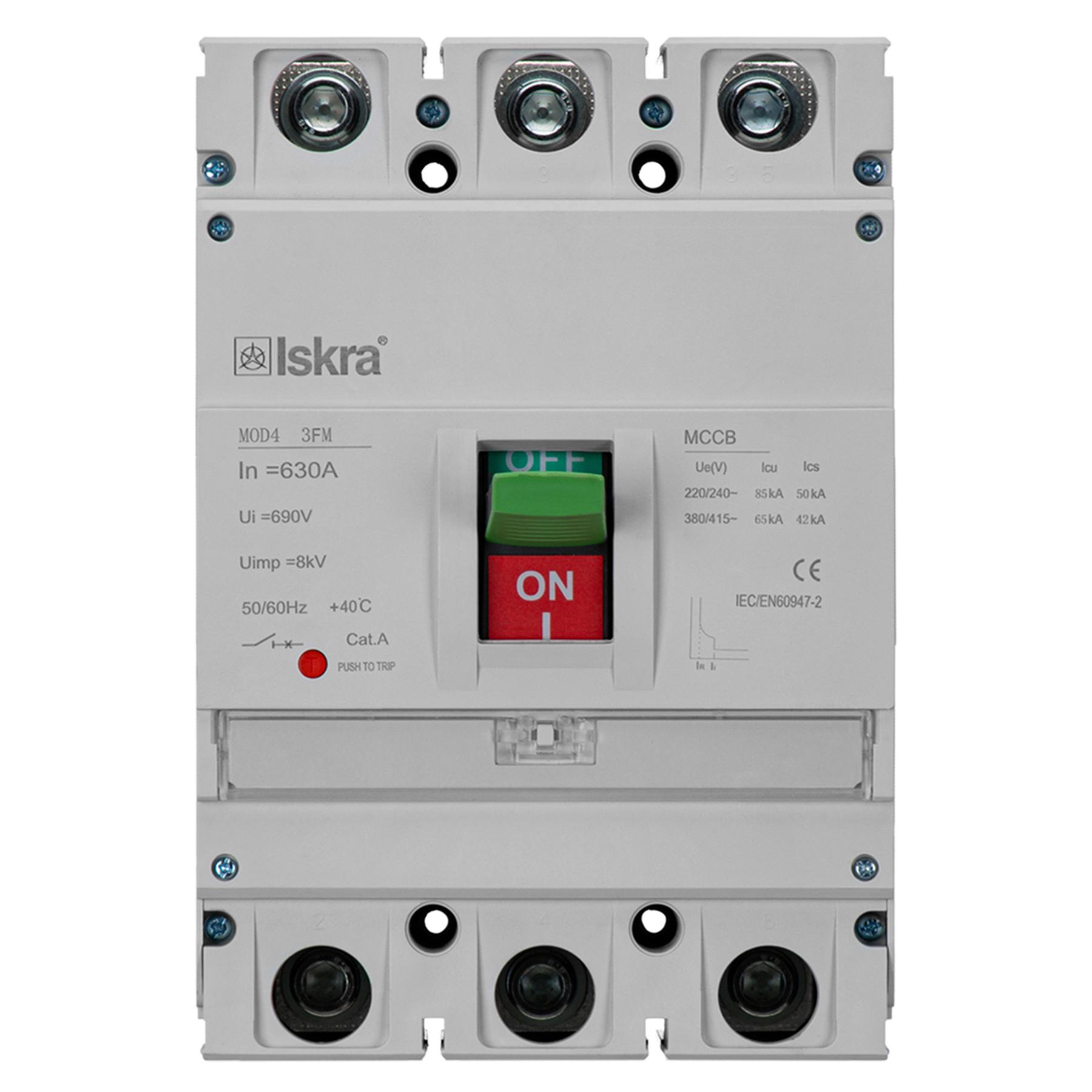 Автоматический выключатель Iskra 630А 65кА с фиксированным расцепителем MOD4 3FM 630A (786103636000)