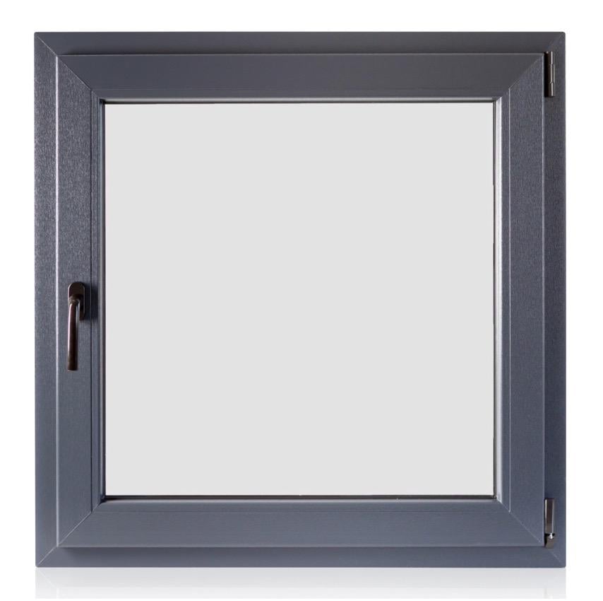 Окно пластиковое открывающее Steko ПВХ двухкамерный стеклопакет 70/1000x1000 мм Антрацит (32349088) Окно пластиковое открывающее Steko ПВХ двухкамерный стеклопакет 70/1000x1000 мм Антрацит (32349088)