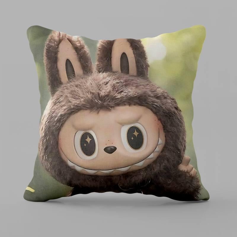 Подушка велюрова Лабубу 12 двосторонній 3D принт 50x50 см (14817_E)