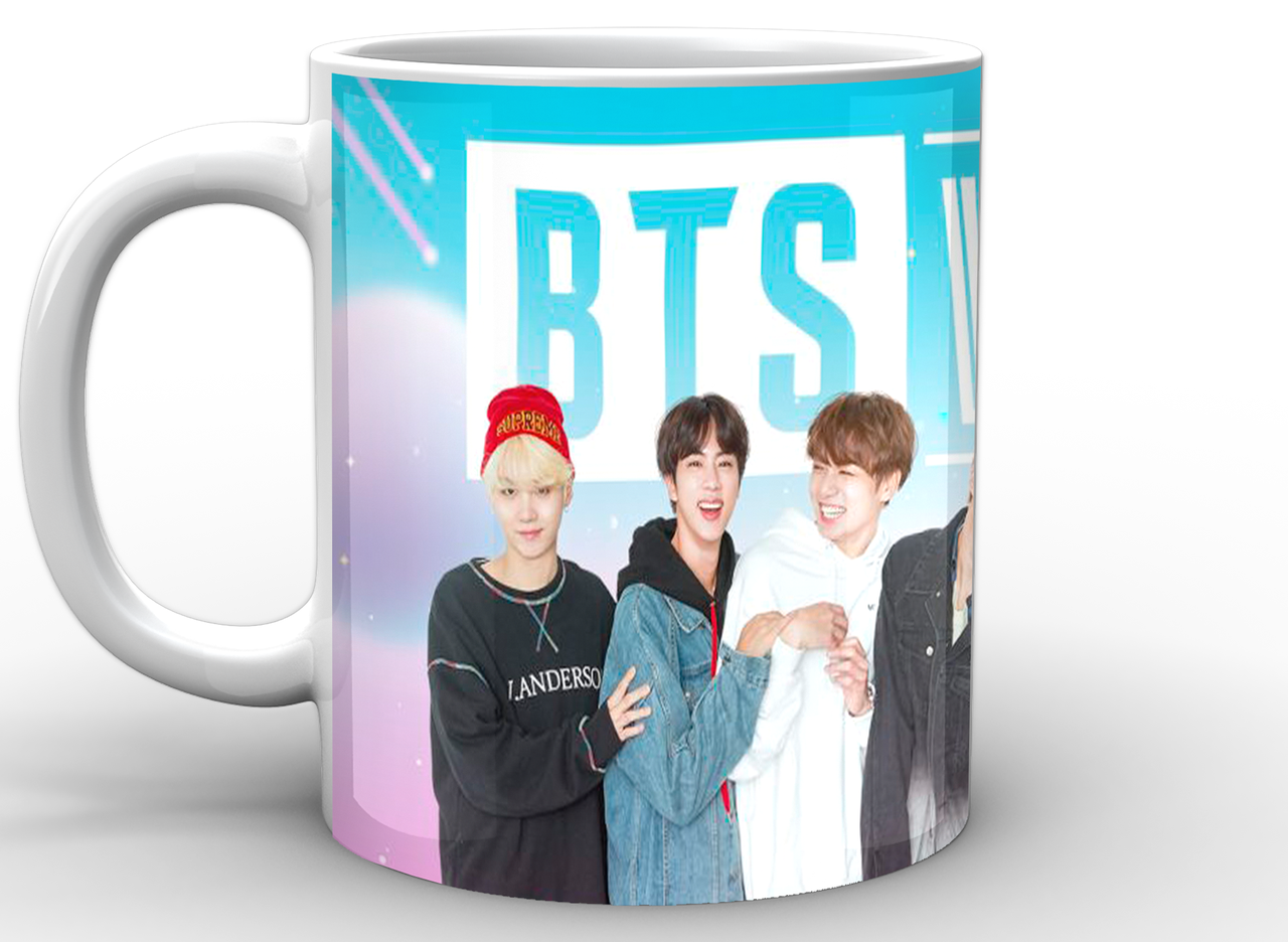 Чашка Gee! БТС на розовом фоне BTS BTS 02.49