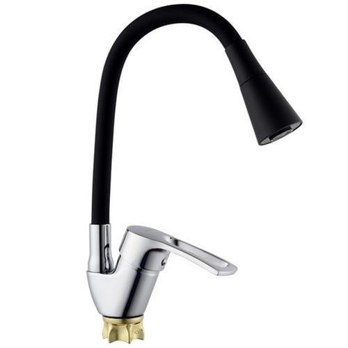 Смеситель для кухни Champion Yub 011-181 MI6421 с гибким изливом Черный (237603)