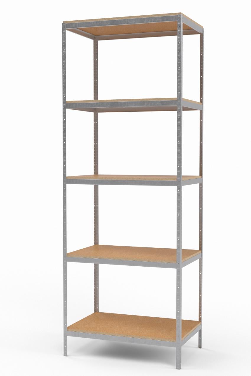 Стеллаж металлический оцинкованный ЧК-80 5 полок из шлифованного ДСП 2500х500х500 мм
