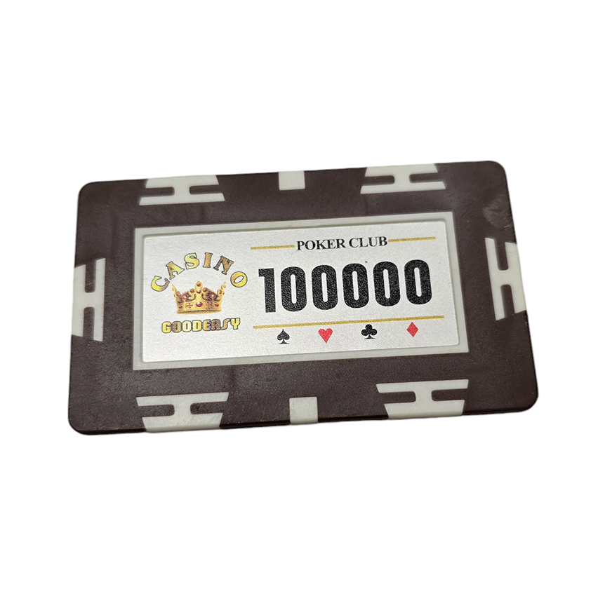 Фишка для покера прямоугольная номинал 100 000 шт.