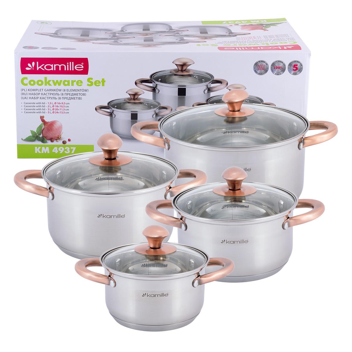 Набор кастрюль Kamille из нержавеющей стали 8 пр. (1714623742)