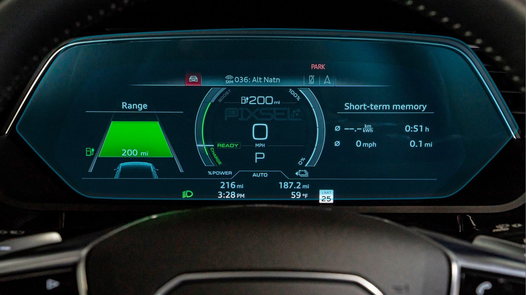 Стекло защитное Pixsel гибридный глянец на приборную панель Audi Q8 E Tron 14,4“ 2019