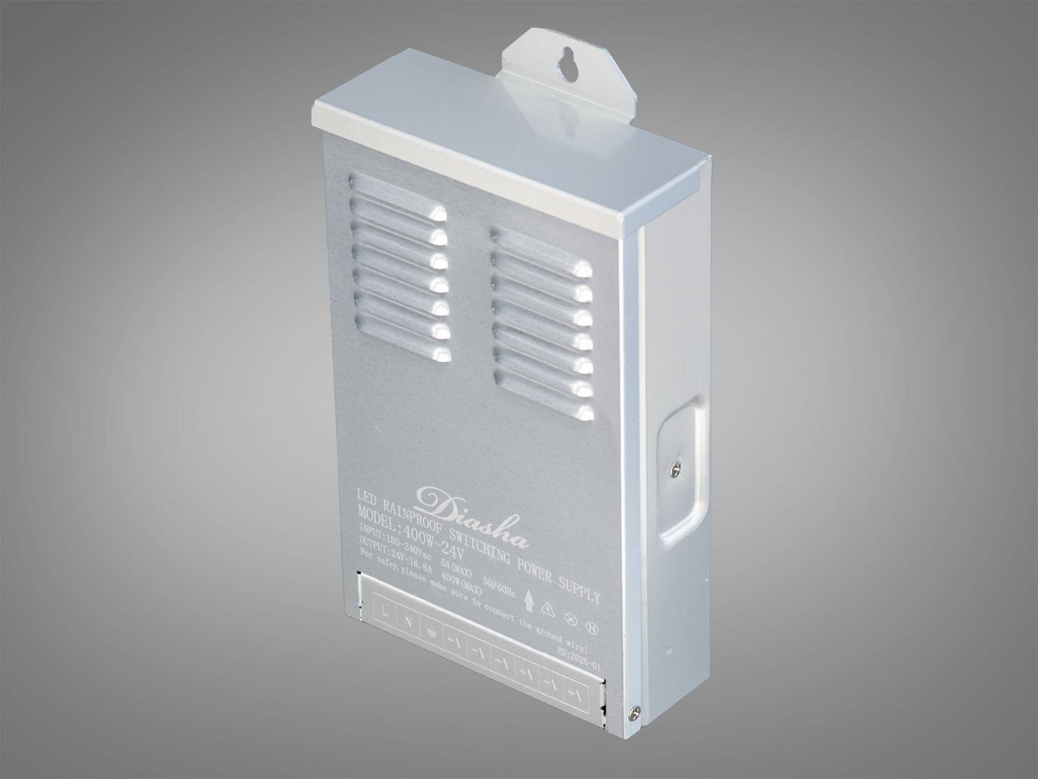 Блок живлення для підключення LED стрічки із захистом від дощу 24 В 400 Вт 16,66А (NPB-24 В-400w-IP44)