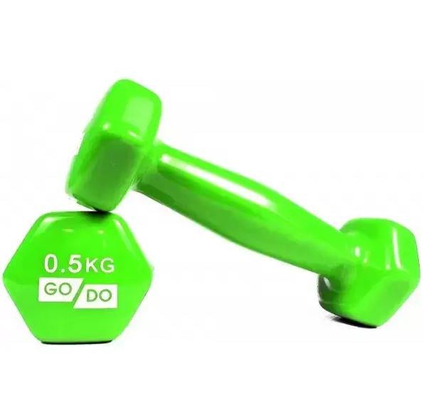 Гантелі для фітнесу Sprinter 2х0,5 кг з вініловим покриттям пара Зелений (8585053829999)