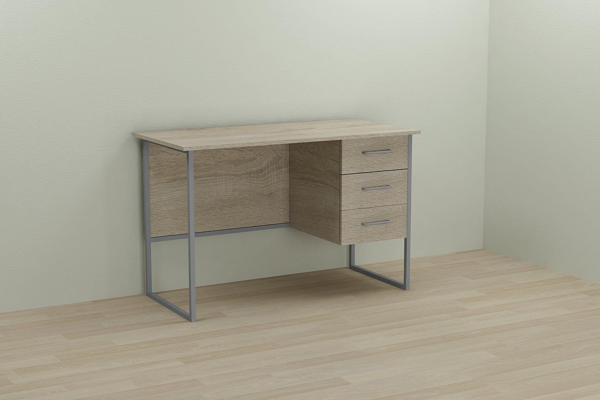 Стол компьютерный Ferrum-decor Гарри ДСП 16 мм 75x140x70 см Серый/Дуб Сонома (FRD-101482)