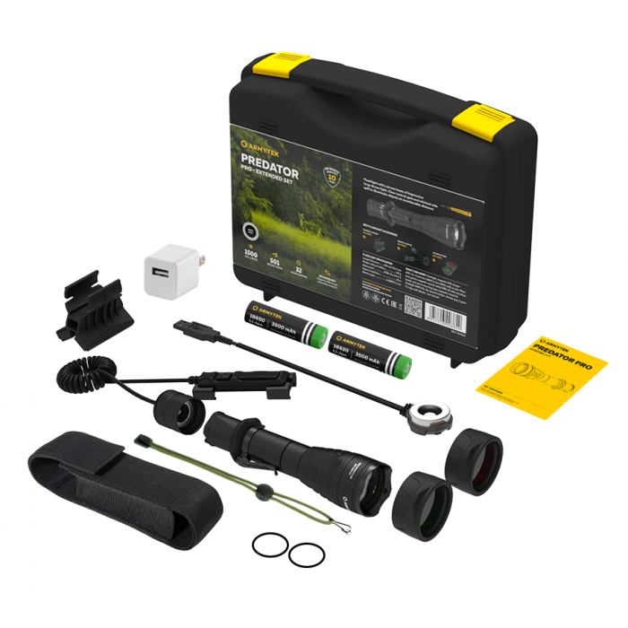 Набір ліхтар та аксесуари для полювання Armytek Predator Pro v3.5 Magnet USB (23945288)