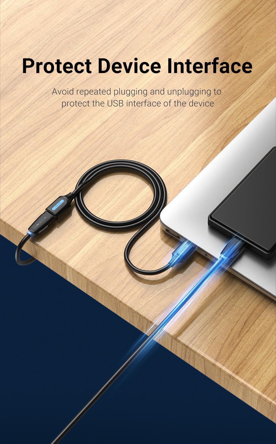 Кабель Vention USB 3.0 5 Гбіт/с USB-A папа на USB-A мама 1 м Чорний (CBHBF) - фото 10 Кабель Vention USB 3.0 5 Гбіт/с USB-A папа на USB-A мама 1 м Чорний (CBHBF) - фото 10