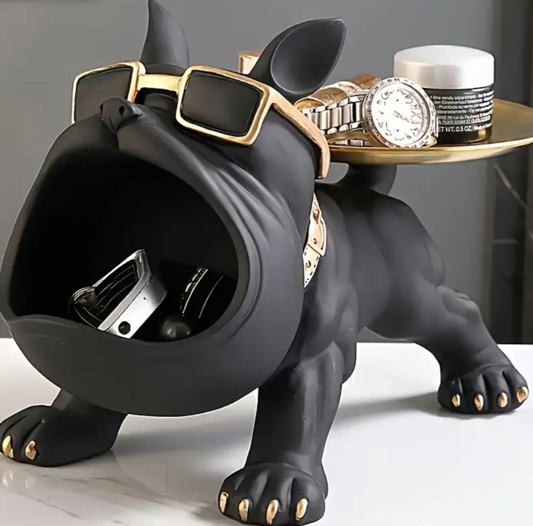 Статуэтка ключница-конфета Бульдог 22 см Черный