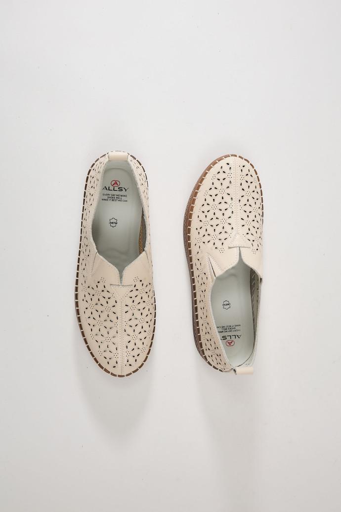 Мокасины женские ALLSY кожаные р. 36 Бежевый (195196) - фото 5 Мокасины женские ALLSY кожаные р. 36 Бежевый (195196) - фото 5