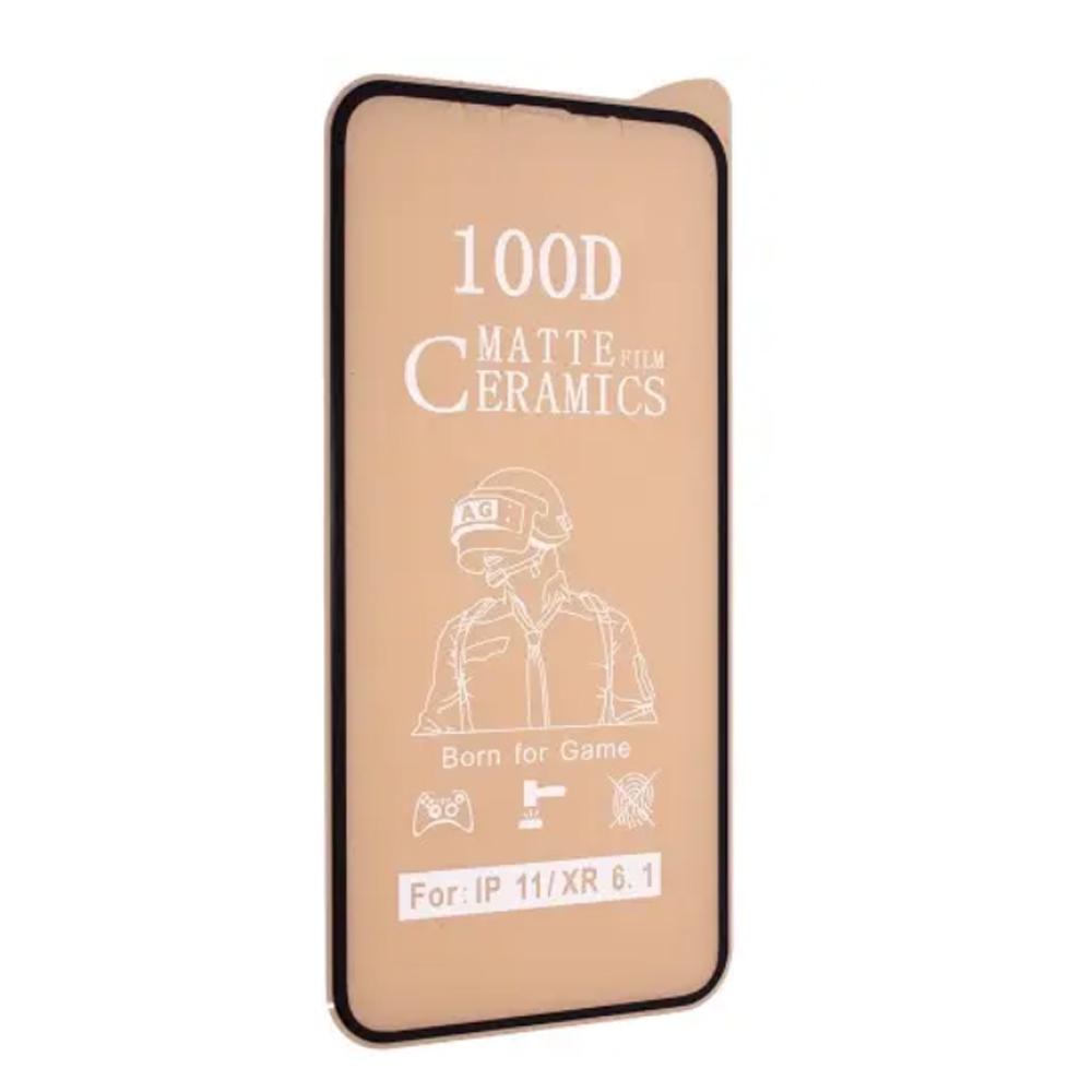 Защитное стекло Glass Ceramic Matte для iPhone 13/13 Pro/14 Black (14673)