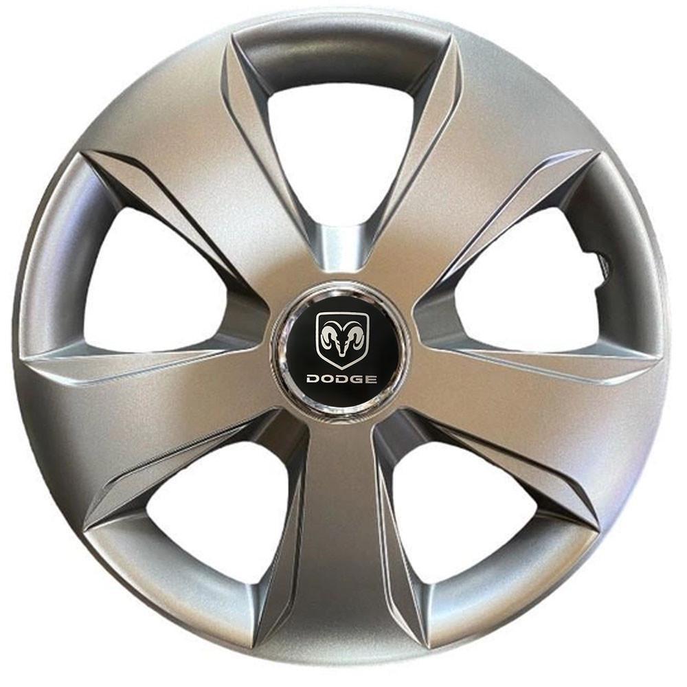 Колпаки SJS 331 с логотипом Dodge R15 4 шт. Серебристый