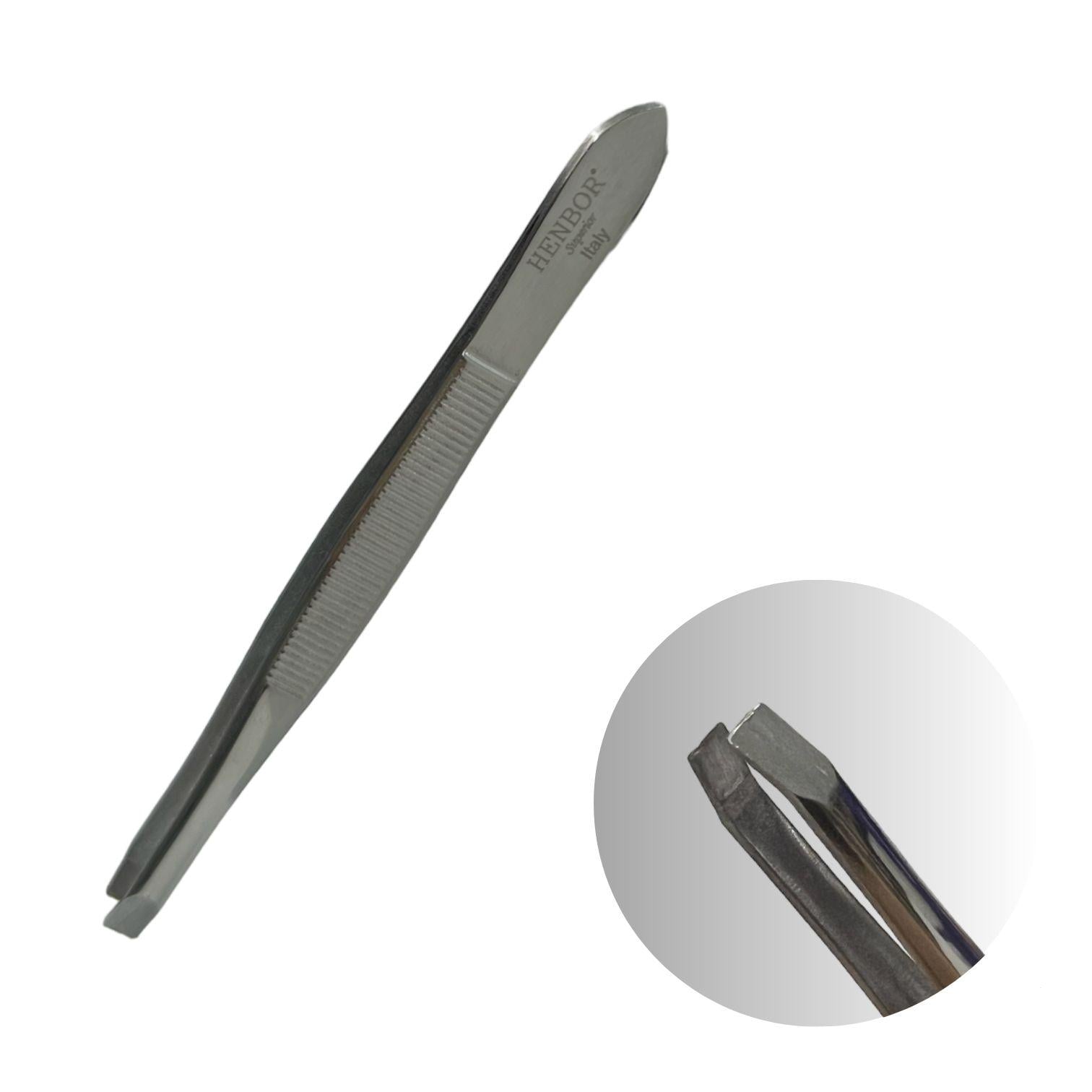 Пинцет для бровей прямой 8 см Никель (H64/R)