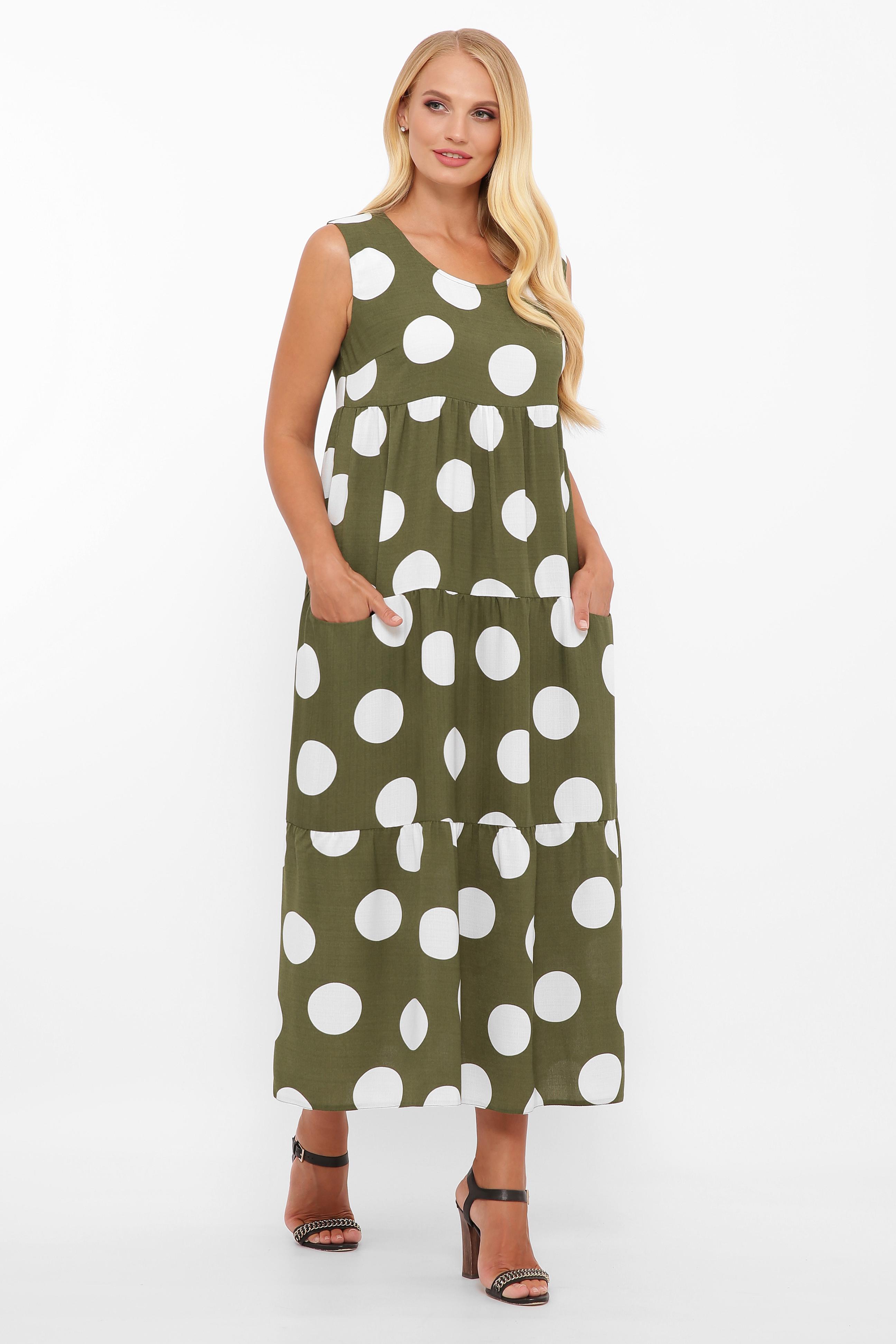 Сукня VLAVI Тала р. 54 Оливка/Горох (128405-54) - фото 4 Сукня VLAVI Тала р. 54 Оливка/Горох (128405-54) - фото 4