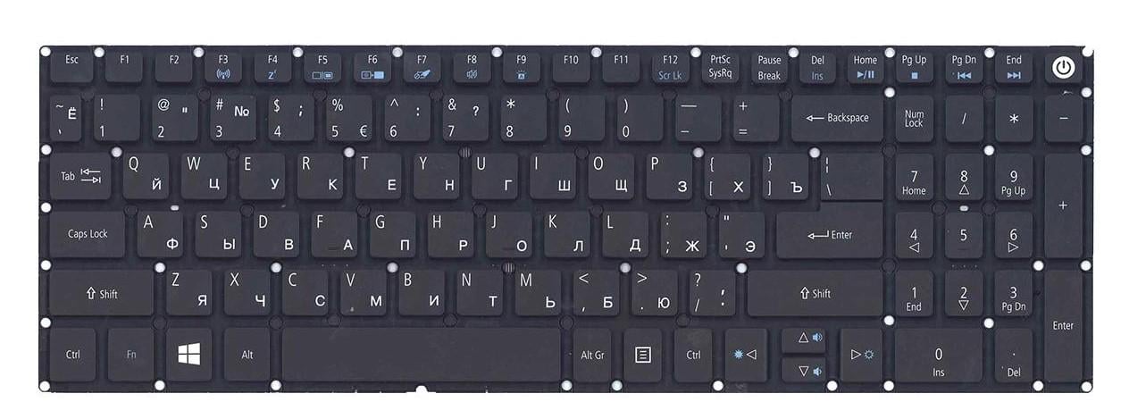 Клавиатура для ноутбука Acer Aspire E5-522T с подсветкой клавиш матовая (NK.I1517.007)