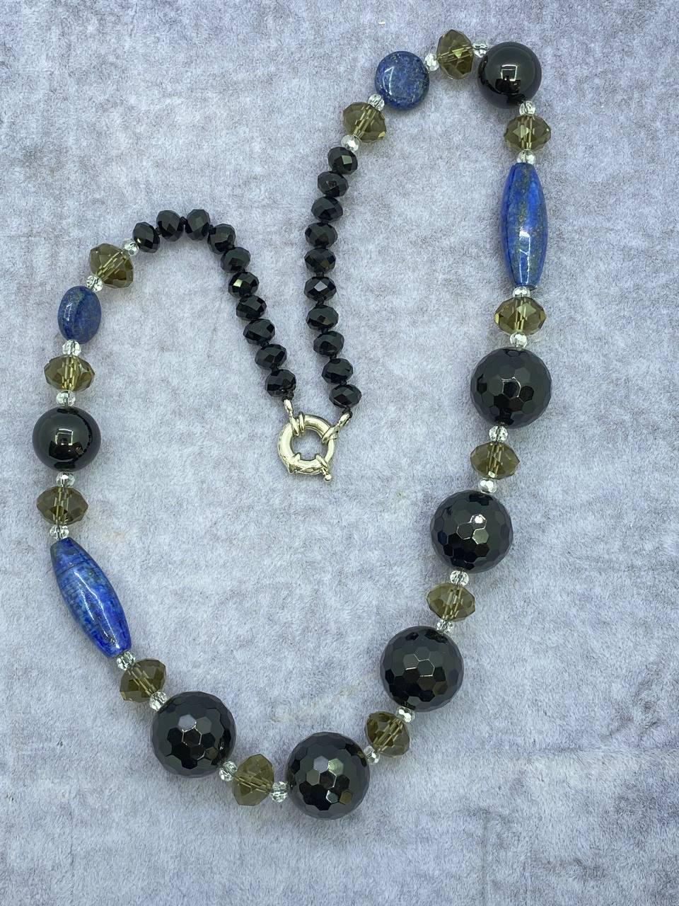 Бусы агат 52 см Черный (1085)