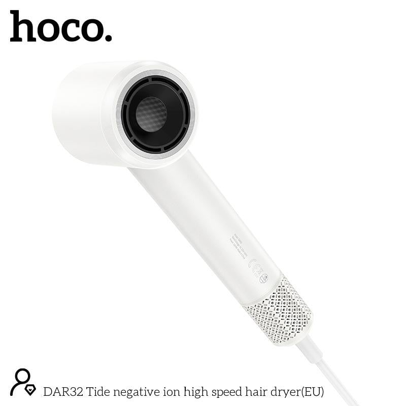 Фен для волос Hoco Tide negative ion high speed hair dryer DAR32 1500 Вт Белый - фото 4 Фен для волос Hoco Tide negative ion high speed hair dryer DAR32 1500 Вт Белый - фото 4