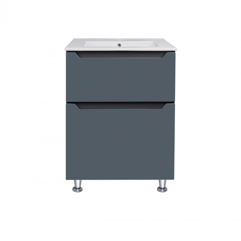 Комплект Q-tap Scorpio тумба напольная/раковина врезная Graphite (QT1471TNВ6023060CG)