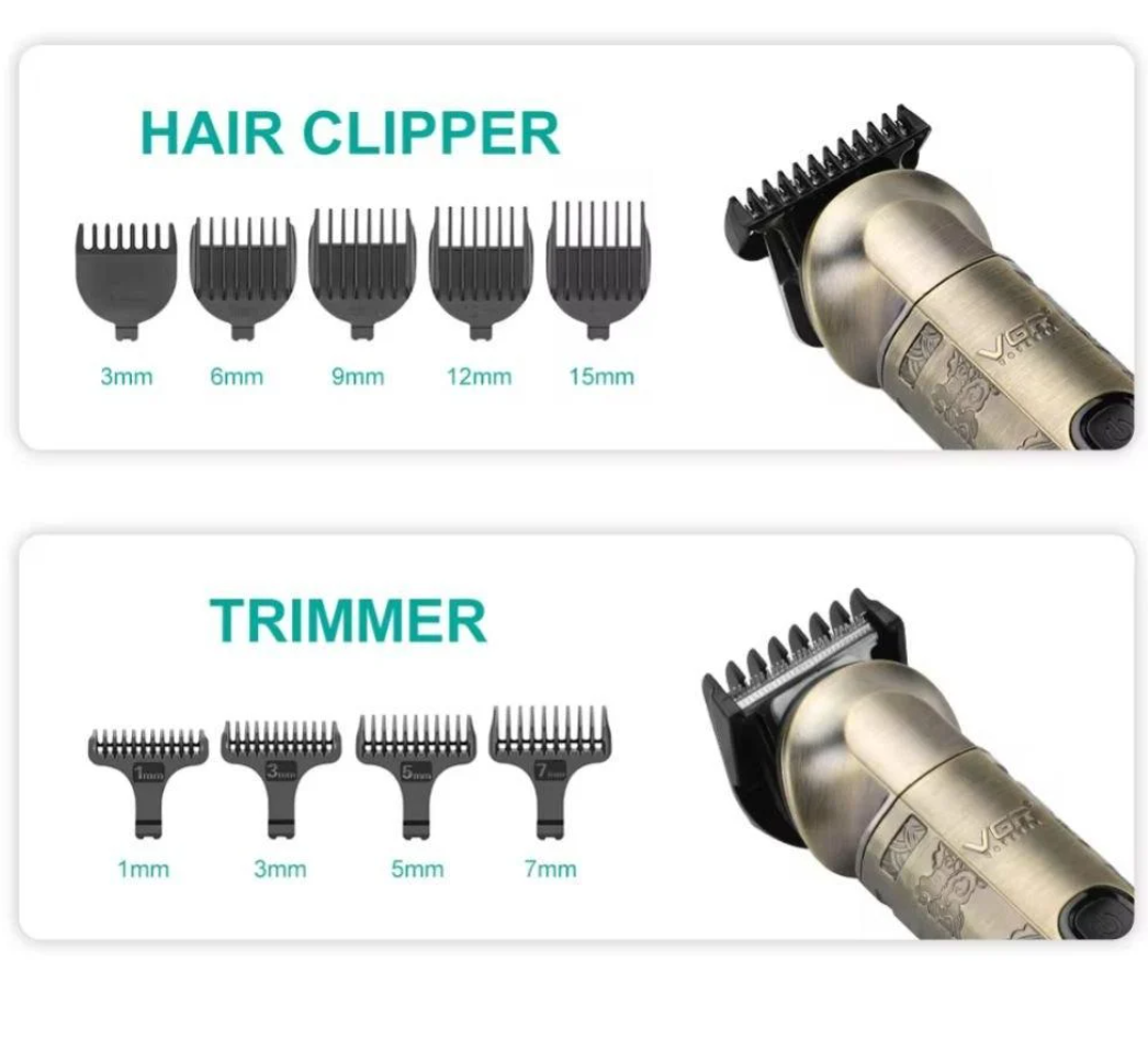 Набор для стрижки волос VGR V 109 аккумуляторный с насадками (24144473) - фото 3